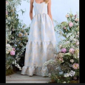 JJs House Light Blue Floral Maxi Dress NEVER WORN